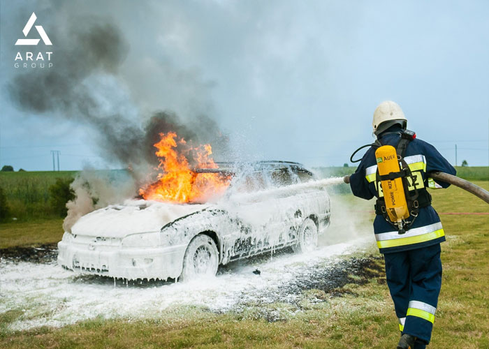 بهره گیری از کپسول آتش نشانی خودرو در آتش‌سوزی کلاس A 