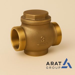 شیر یک‌طرفه ۳ اینچ برنجی